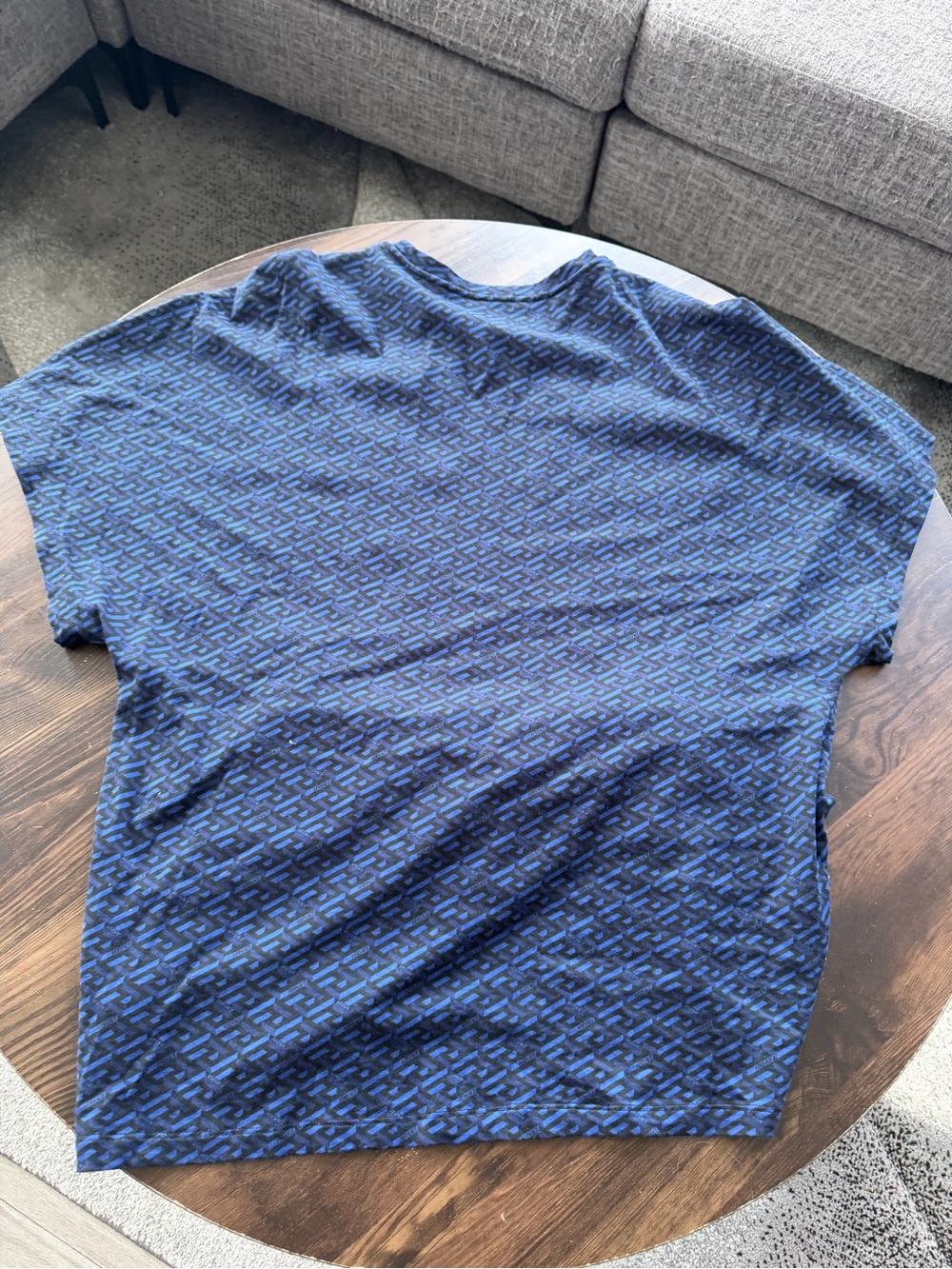 Versace Navy Blue and Black Logo Short Sleeve Top - Picture 8 of 8